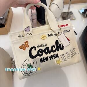 NWT Coach Cargo Tote Bag 26 With Sketch Print CAM64 Handbag NATURAL/MULTI